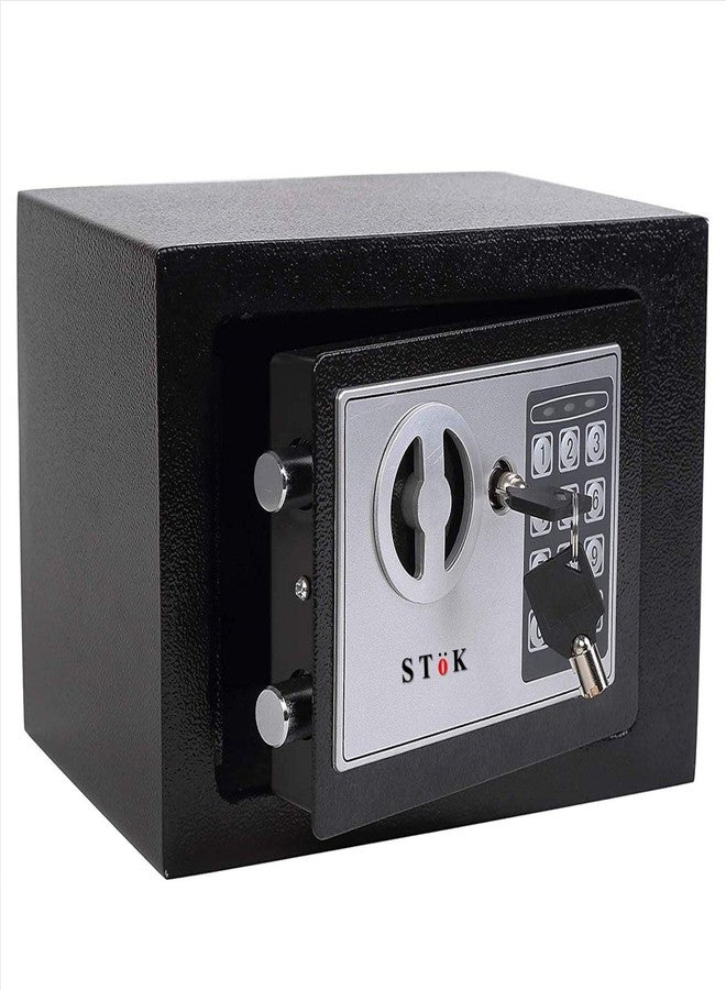 SToK (ST-ES1723-B) Small Electronic Safe - Secure Locker for Home and Office | Size: 23x17x17 cm | Keep Your Valuables Safe! - Black (1 Year Offsite Warranty) - Image 1